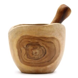 Ergo handmade teak pestle and mortar from Bali